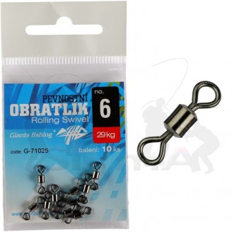 Giants fishing Pevnostní obratlík Rolling Swivel no.12/19kg/10ks Giants fishing Pevnostní obratlík Rolling Swivel no.12/19kg/10ks
