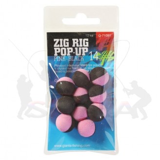 Giants fishing Pěnové plovoucí boilie Zig Rig Pop-Up pink-black 14mm,10ks