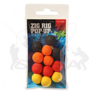 Giants fishing Pěnové plovoucí boilie Zig Rig Pop-Up 10mm mix color,12ks