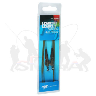 Giants fishing Montáž s olověnou šňůrkou Leadcore 45Lb Leadclip (2ks) 100cm
