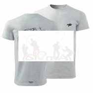 Giants fishing Tričko pánské šedé Kapr s kostrou