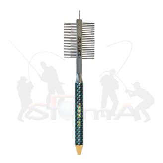 Dr. Slick Co. Kombinovaný nástroj s hřebínky Dubbing Comb Carbon Handle