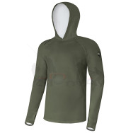 Giants fishing Funkční tričko s dlouhým rukávem UV50+Hoodie Dark Green