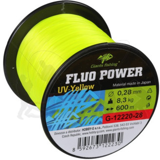 Giants fishing Vlasec Fluo Power UV-Yellow 600m|0,30mm/9,6kg