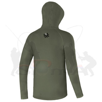 Giants fishing Funkční tričko s dlouhým rukávem UV50+Hoodie Dark Green|vel.XL